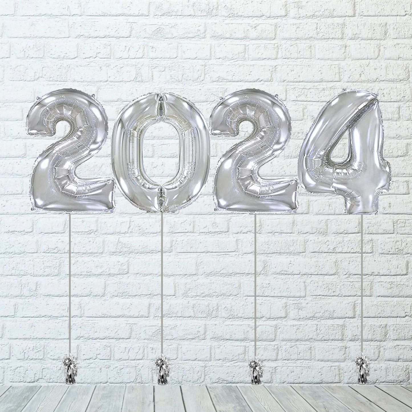 Globos Números para Fin de Año Plata - Parada Obligada