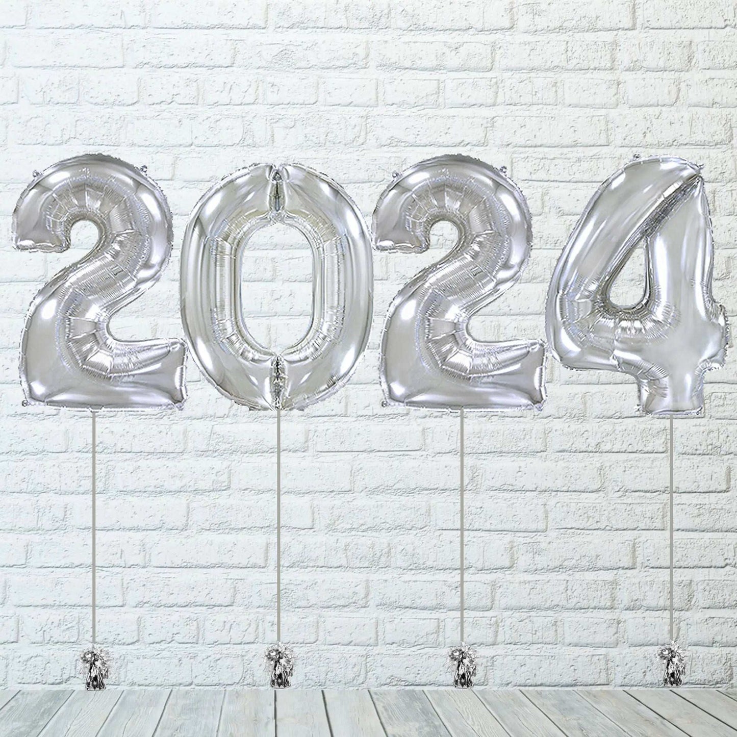 Globos Números Grandes Fin de Año Plata - Parada Obligada