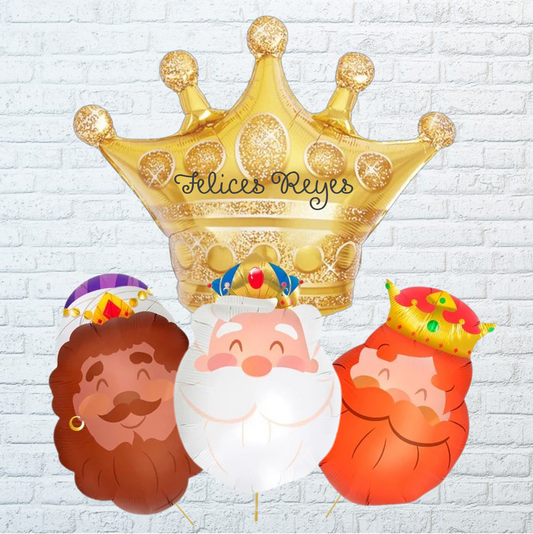 Globos Reyes Magos con Corona para personalizar y regalar