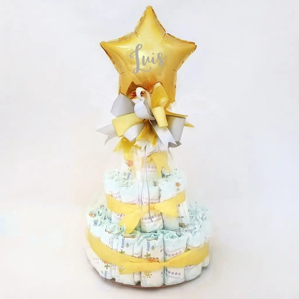 Kit de decoración de tarta de pañales para baby shower, niño