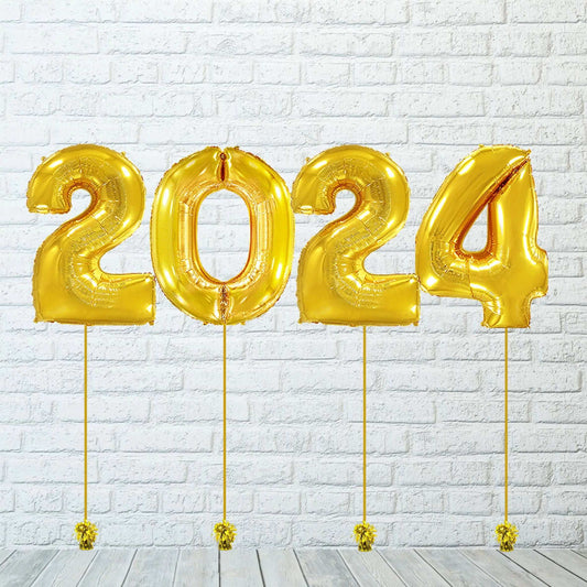 Globos Números para Fin de Año Dorado - Parada Obligada