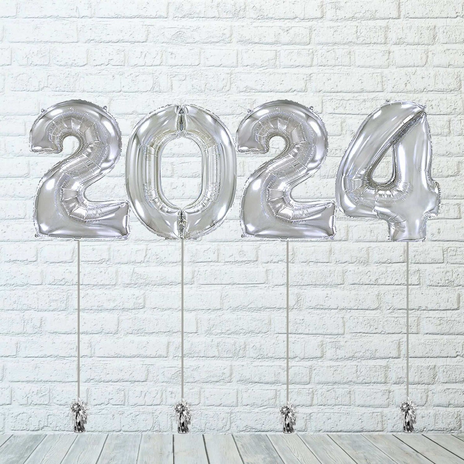 Globos Números para Fin de Año Plata - Parada Obligada