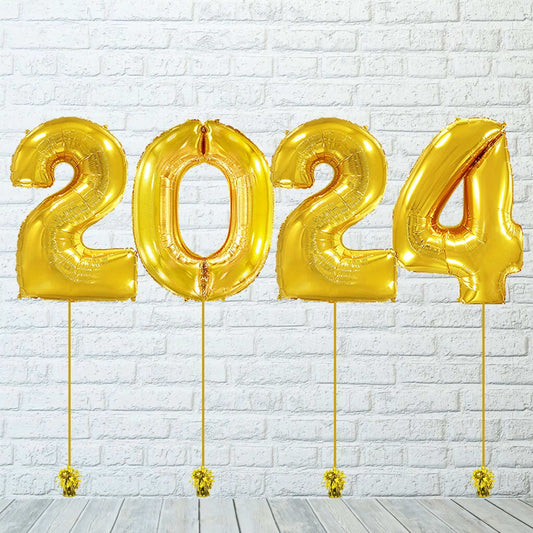 Globos Números Grandes Fin de Año Dorado - Parada Obligada