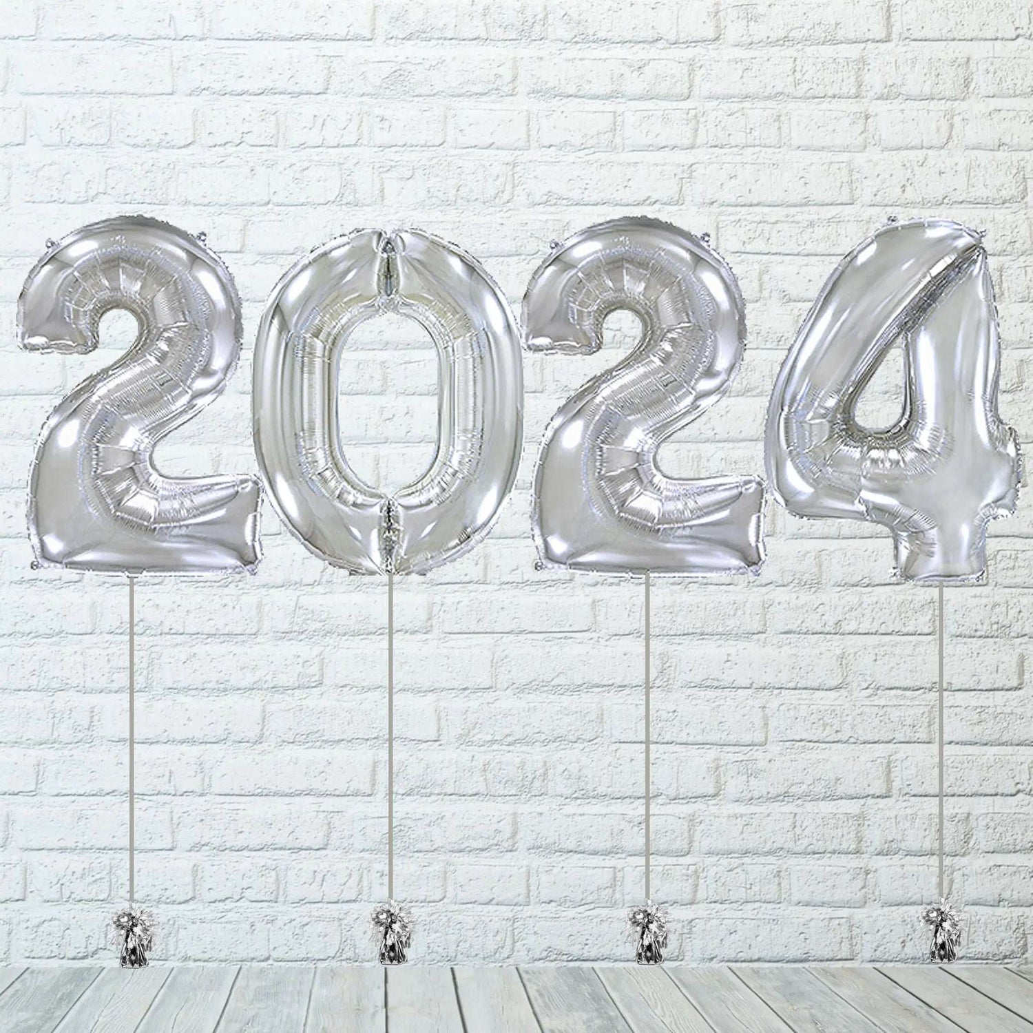 Globos Números Grandes Fin de Año Plata - Parada Obligada