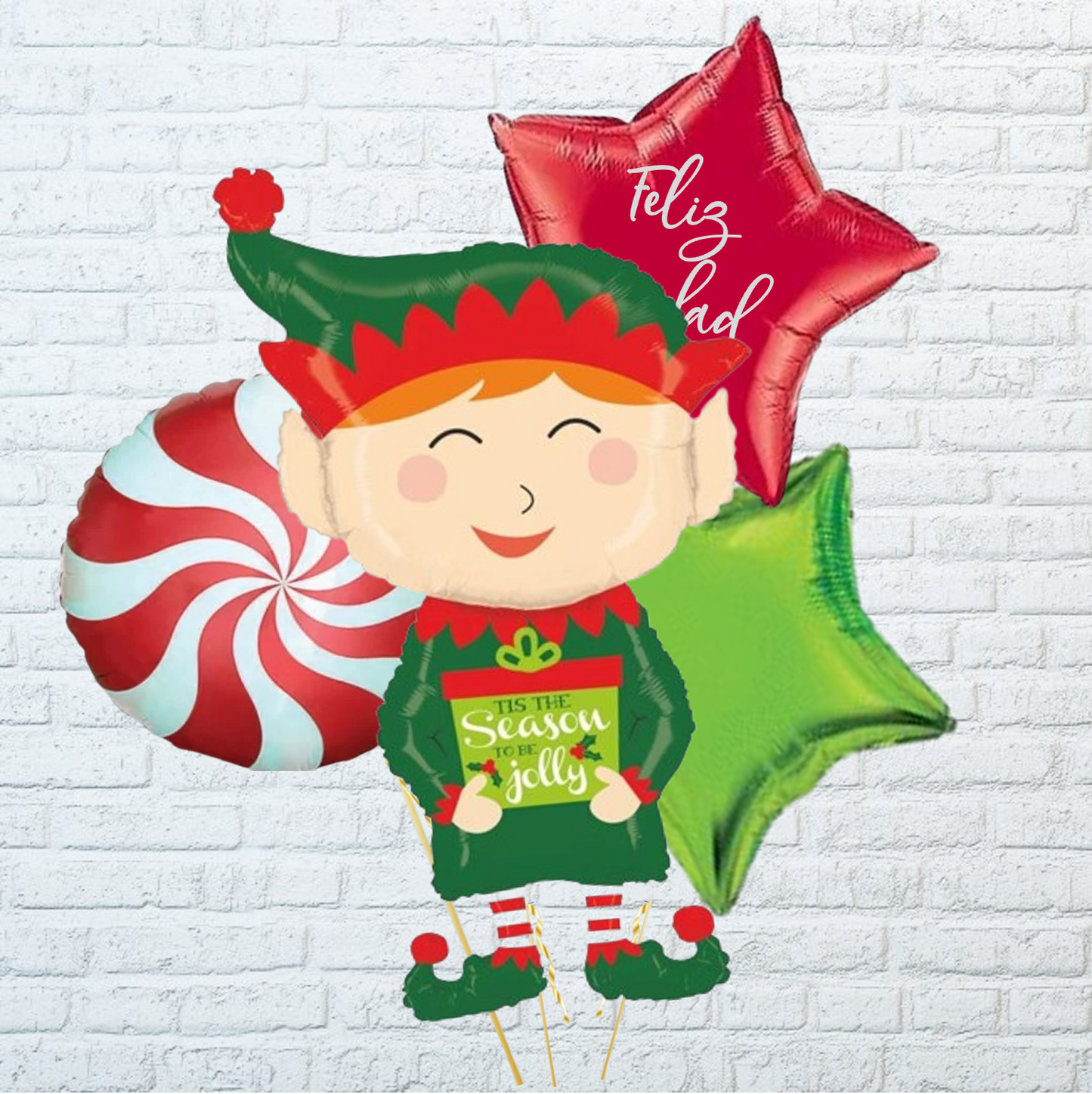 Globo elfo inflado con helio para regalar en estas navidades