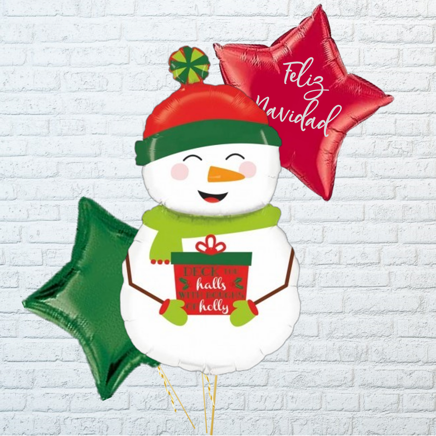 Globos con helio con muñeco de nieve para regalar en navidad